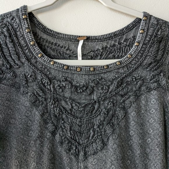 Vintage Free People Embroidered Long Sleeve Tee - Picture 3 of 7